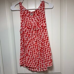 GAP Red and White Relaxed Tank Top